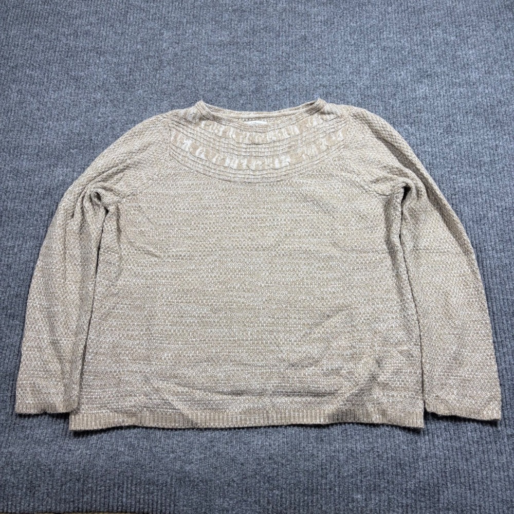 Croft & Barrow Sweater Bundle Women's XL Tan Beige Textured Knit Long Sleeve